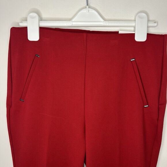 Chico’s Juliet Slim Pants Carmine Red Trim Detail NWT New Label - Size 1 Regular - Picture 4 of 13